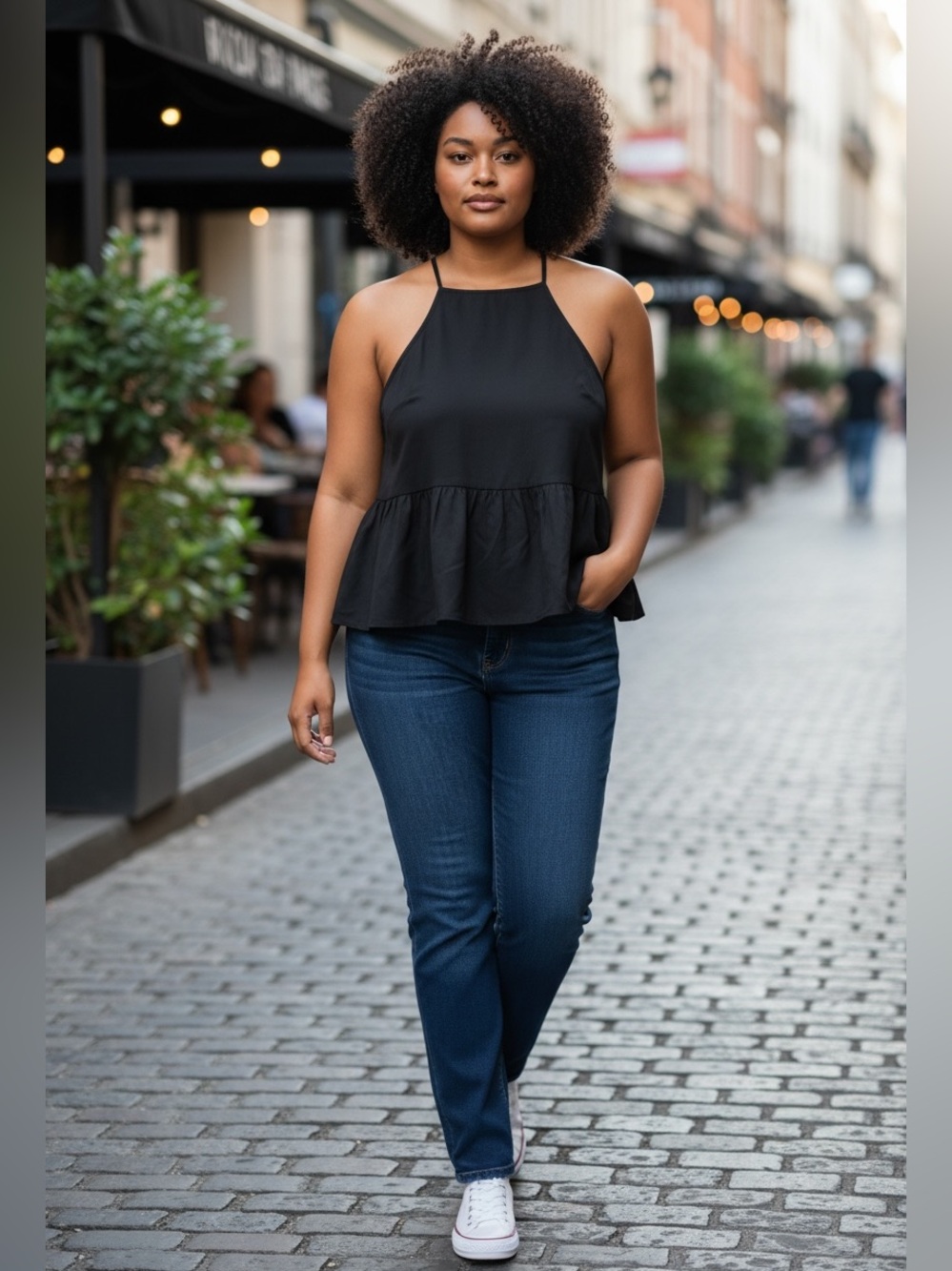 Wild Fable Black Sleeveless Peplum Top